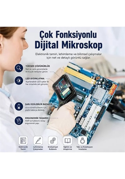 Sh Powermaster Pm-29314 3.0" Ips Ekranlı El Tipi Dijital Mikroskop 2 Mp Kamera Pc Kamera Najmaddin