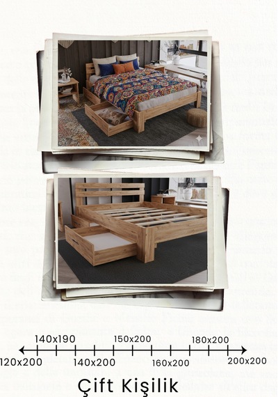 Letto 2 Çekmeceli Çift Kişilik Mdf Karyola