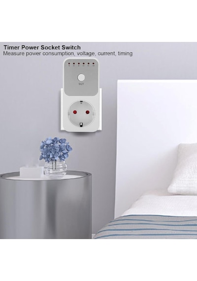 Wellhise Tm04 Geri Sayım Ayarlı Zamanlayıcı Priz - 16a 3680w Dijital Zaman Ayarlı Priz