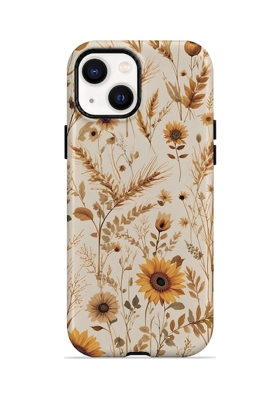 Velvoria Valestra Sepya Kır Çiçeği Apple iPhone Uyumlu 15 Darbe Korumalı Kılıf Valestra Select - Sepya Kır Çiçeği