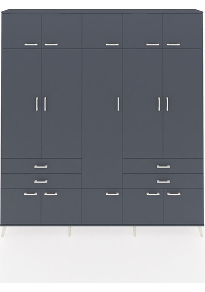 Arges Dolap 11 Raflı 4 Çekmeceli 2 Askılı 220x30x243 Antrasit-antrasit/antrasit Antrasıt/antrasıt Arges Dolap 11 Raflı 4 Çekmeceli 2 Askılı 220x30x243 Antrasit-antrasit/antrasit Antrasıt/antrasıt
