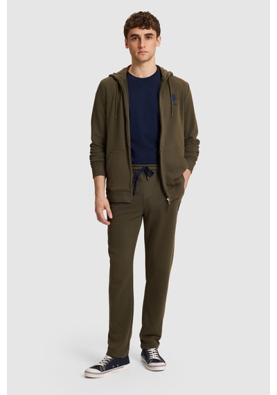 U.S. Polo Assn. Erkek Haki Slim Fit Bağcıklı Eşofman Altı 50329409-vr111 Koyu Haki