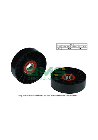 BMS 288 Alternatör Gergi Rulmanı Astra F-G 2.0Dtı-Vecrta B-C2.0Dtı-2.2DCI-Zafira-Sıgnum-Omega B