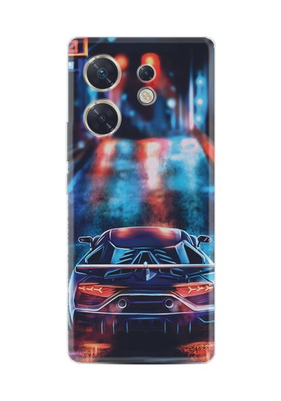 Infınıx Zero 30 4g Kılıf Silikon Desen Özel Seri Neon Cars 1724