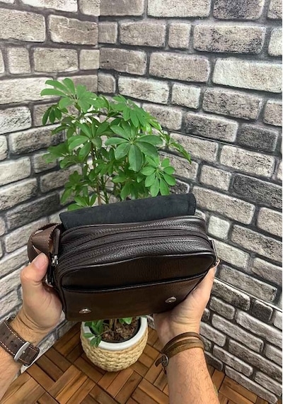 Guard Kahverengi Hakiki Deri Erkek Omuz Çantası P1736 Kahverengi