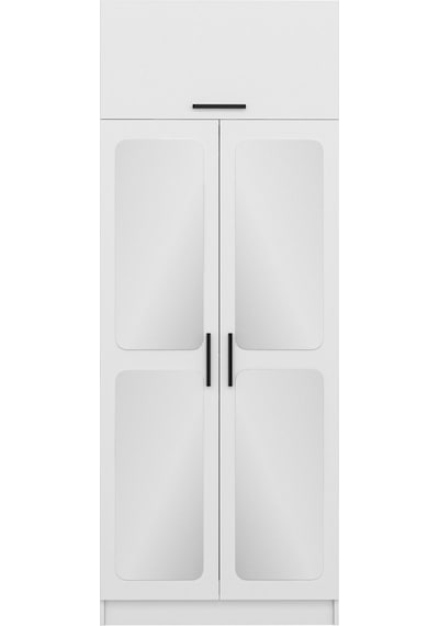 Kale 2 Kapaklı Aynalı Zincir Dolap-yüklük - Beyaz 235cm Beyaz