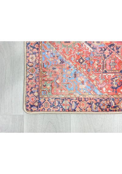 Kırmızı Ve Lacivert Mavi Renkli Vintage Halısı