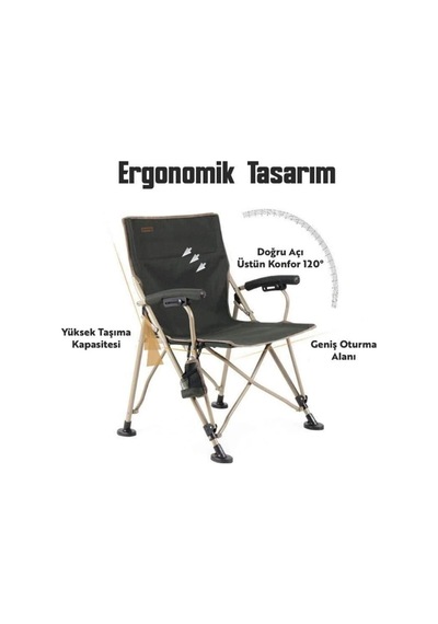 Katlanır Kamp Piknik Sandalyesi - Madfox Warden - Yeşil - 547283 - Taşıma Çantalı Çok Renkli