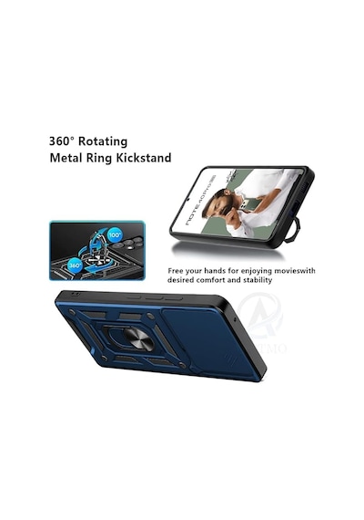 İnfinix Note 40 Pro 5g İle Uyumlu Kılıf Magnetik Standlı Kamera Korumalı Sürgülü Kapak