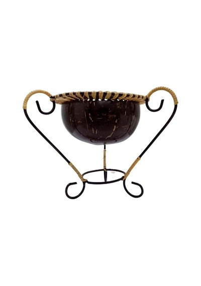 Hindistan Cevizi Şekerlik Spiral Coconut Metal Ayaklı Coconat Kase No 1