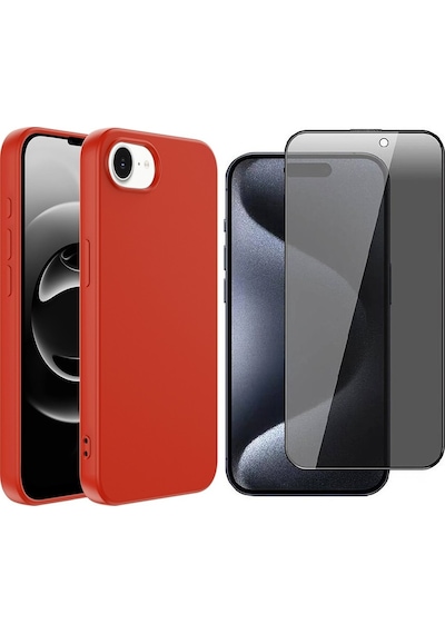Vendas Apple iPhone Uyumlu  16e Kılıf Zore Mara Lansman Kapak + Hayalet Ekran Koruyucu Kırmızı