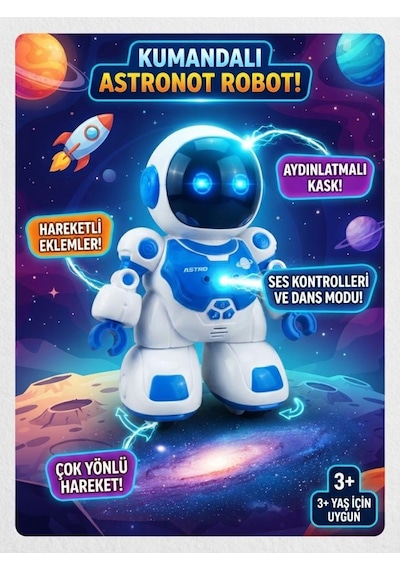 Uzaktan Kumandalı Dev Boy Şarjlı Çift Frekans Kontrollü Dans Eden Işıklı Müzikli 36 Cm Robot Oyuncak Mavi