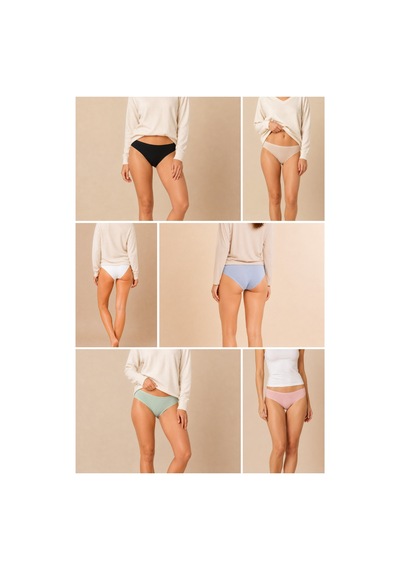 Loule Kadın 6'lı Yumuşak Modal Pamuklu Bikini Külot Renkli Set Çok Renkli