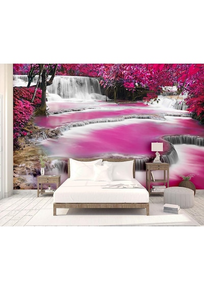 Romantik Pembe Şelale Duvar Kağıdı