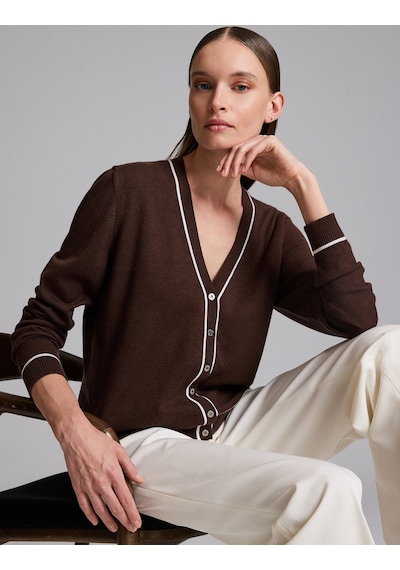 Pierre Cardin Kahverengi Slim Fit Basic Triko Hırka 50333949-vr029