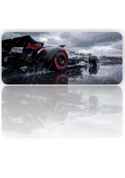 F1 Yagmur Temalı 90x40 Kaymaz Taban Mousepad 90x40cm