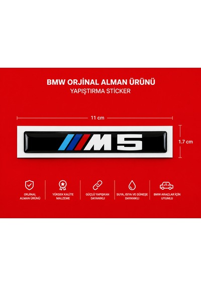 Bmw M5 Araçlar İçin  Alman Ürünü Yapıştırma Sticker 0