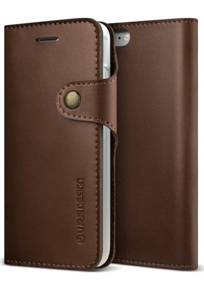 Vrs Design Apple Uyumlu iPhone 8 / 7 Native Diary Kılıf Dark Brown