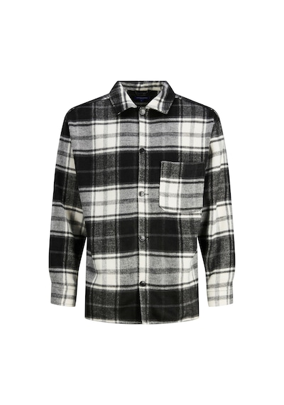 Jack & Jones Ekose Desenli Uzun Kollu Gömlek - Zac 12239303 Black Koyu Siyah
