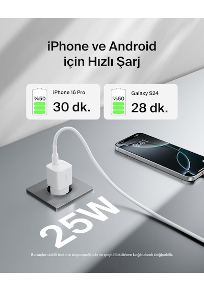 Belkin Boostcharge Usb-c 25 W Pd 3.0 Pps Hızlı Şarj Cihazı, Beyaz