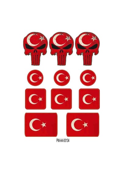 Motosiklet Bayrak Sponsor Tasarım A4 Çoklu Sticker Seti 2 Diğer
