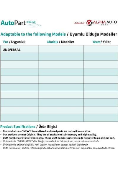 Universal Tampon Ve Davlumbaz Klipsi- 10'lu