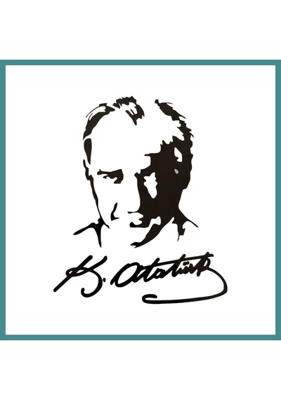 Trendexa K.atatürk Silüetli İmzalı Oto Sticker Siyah 19x15cm Mac Standart