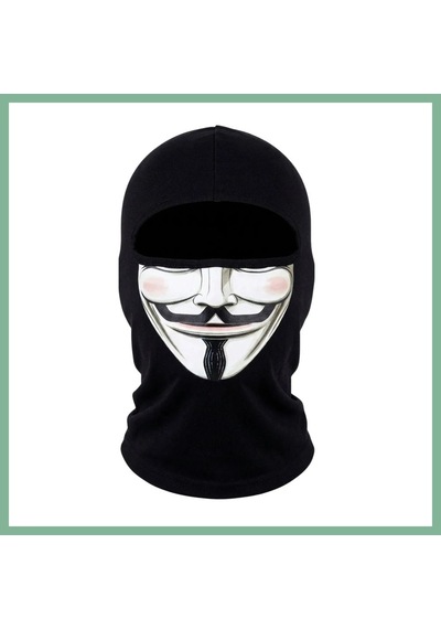 Bşkvirgo Unisex Anonymous Baskılı Balaklava 1 Adet Tek Beden Viskoz Kask İçi Motosiklet Maskesi Renk: Siyah Beden: Standart Bsk2026
