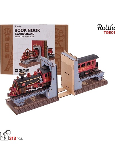 Rolife Tge01 Century Train Kitap Köşesi Book Nook Dıy Minyatür Maket Model Seti Mini Dollhouse 3d Model Kit Detaylı Dekoratif Hobi Seti 3d Puzzle Tiny House