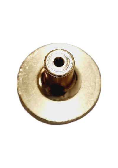 Porselen Düğme Kulp Metal Gold Motifli / 5 Adet Beyaz