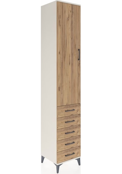 Hyperion Dolap 2 Raflı 5 Çekmeceli Tek Askılı 44x44x243 Aytaşı-çam Aytası