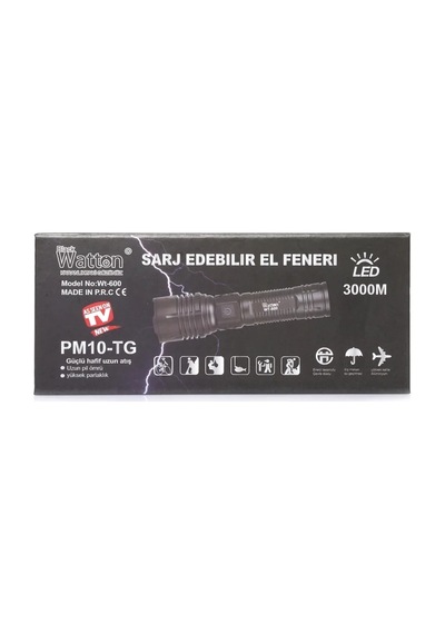 3000 Lümen Güçlü El Feneri Wt-600 Çok  Renkli