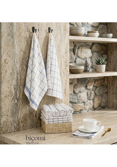Biçomi Daily Beyaz 10 Lu Ultra Emici, Hav Ve Su İzi Bırakmayan Geniş Ebat 50x70 Cm Lüks Mutfak Kur