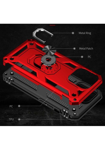 Apple Uyumlu iPhone 13 Pro Max Uyumlu Zore Vega Kılıf-kırmızı -
