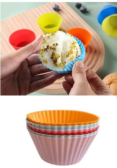 6 Adet Yıkanabilir Mini Tırtıklı Muffin Kalıbı- Ribanalı Kek-cupcake- Renkli Hamur Işi Kabı Diğer