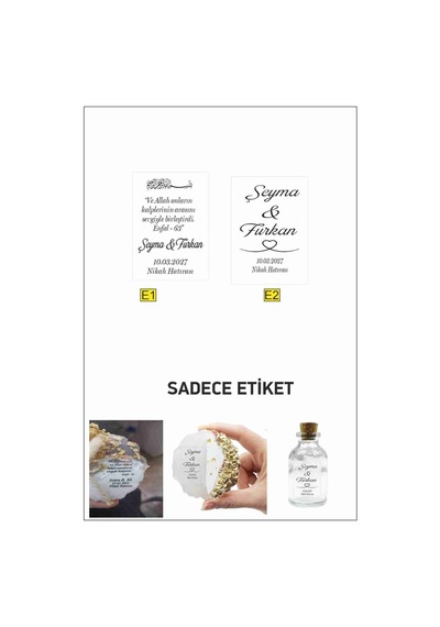 Şeffaf Epoksi Magnet Etiket Söz Nişan Kına Nikah Düğün Şişe Etike