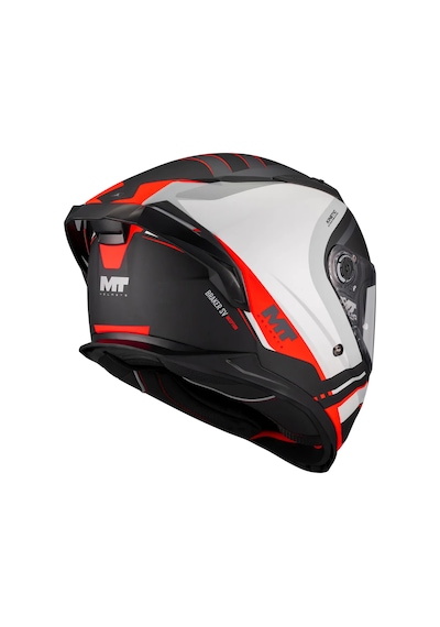 Mt Helmets Breaker Sv Inception B5 Kapalı Kask Siyah - Beyaz - Kırmızı