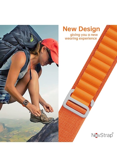 NovStrap Apple Uyumlu  Watch Series 4 40 MM Kordon Alpine Loop Tasarım Kordon Kayış