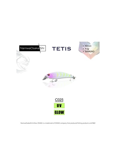 Nanıwaosakashı Tetıs 50mm 4.5g Sınkıng Maket Balık