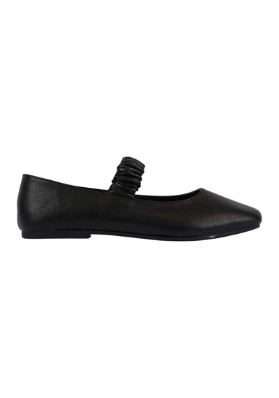 Napa Shoes Kadın Kare Burun Lastkli Bantlı Rahat Taban Babet Ayakkabı Napa-aes19214 Siyah