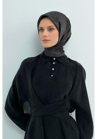 Armine İpek Eşarp 2026 Yaz - 9537-80 Koyu Füme Sura