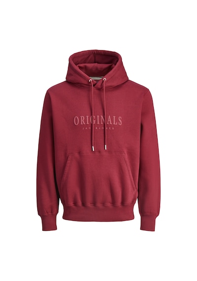 Jack & Jones Jack Jones Original Yazılı Erkek Kapüşonlu Sweatshirt 12270541 Kırmızı