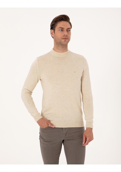 Pierre Cardin Erkek Krem Melanj Kazak /triko 50314188-vr159 Krem Melanj