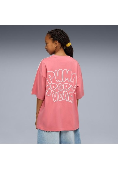Puma Çocuk Tişört Oversized Graphic Pembe