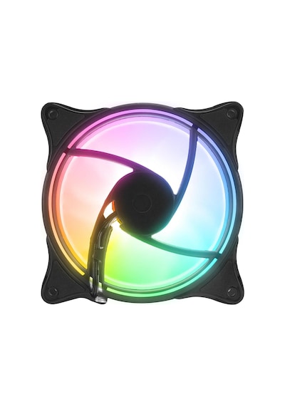 Glare F50 12cm Rainbow Led Kasa Fanı 38cfm 1200rpm 3p+4p Molex Soketli Siyah