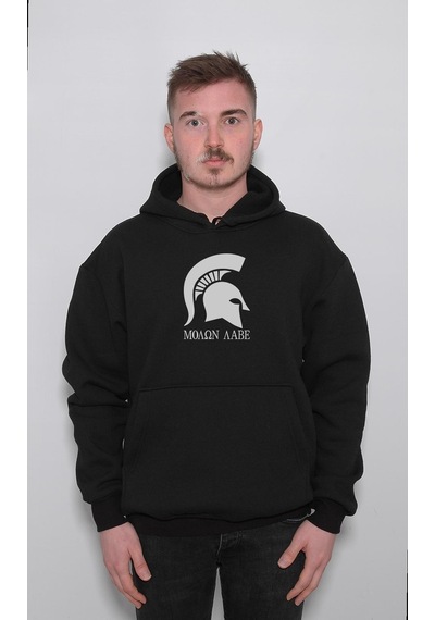 Moaon Aabe 300 Spartalı Kask Savaşçı Sweatshirt Unisex Kapüşonlu Hoodie 001