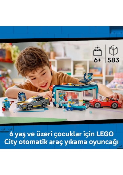 LEGO® City Otomatik Araç Yıkama 60497 - 6 Yaş ve Üzeri Çocuklar için 4 Minifigür İçeren Yaratıcı Oyuncak Yapım Seti (583 Parça)