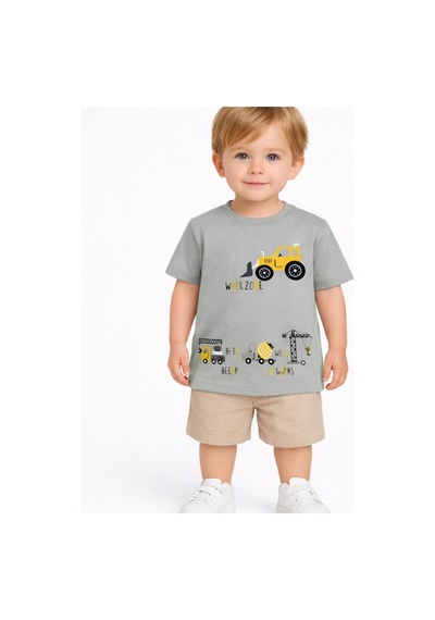 Yale Kids 1 4 Yaş Erkek Çocuk Baskılı Tişört Gri