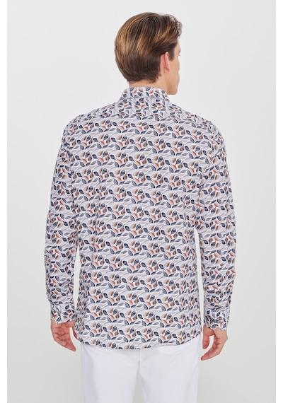 AC&Co / Altınyıldız Classics Erkek Bej Lacı %100 Pamuk Slim Fit Dar Kesim Düğmeli Yaka Baskılı Gömlek Çok Renkli AC&Co / Altınyıldız Classics Erkek Bej Lacı %100 Pamuk Slim Fit Dar Kesim Düğmeli Yaka Baskılı Gömlek Çok Renkli