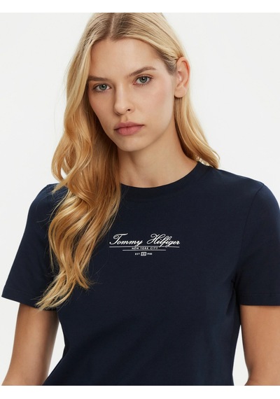 Tommy Hilfiger Tommy Hılfıger Kadın T-shırt Ww0ww45428-c1g Lacivert